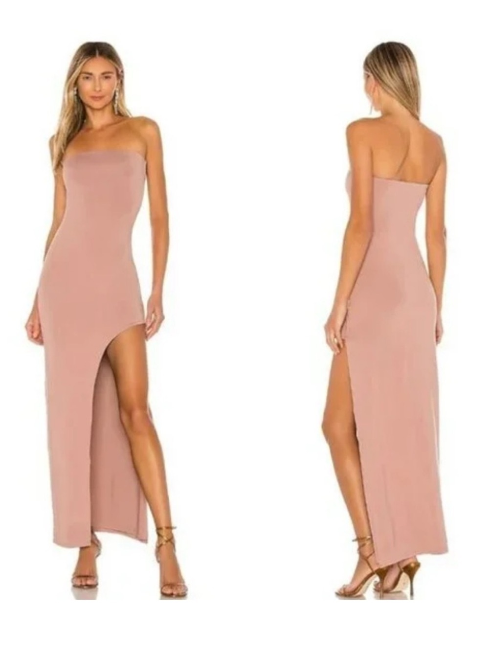 Revolve Superdown Toni Slit Maxi Dress in Mocha